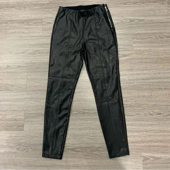 New Look PU Pleather Leather Leggings Size  8 Black - Picture 4 of 10